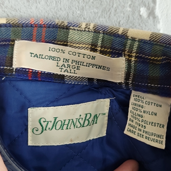 St. Johns Bay Vintage Shacket Button Down Lined Shirt Men's LT - Picture 7 of 12